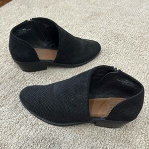 Cute black booties with cut outs on side